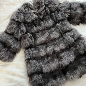 REAL RUSSIAN BLUE FOX FUR COAT !